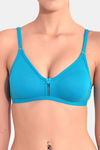 Floret Double Layered Wirefree Natural Lift T-Shirt Bra - Cyan — thumbnail 4